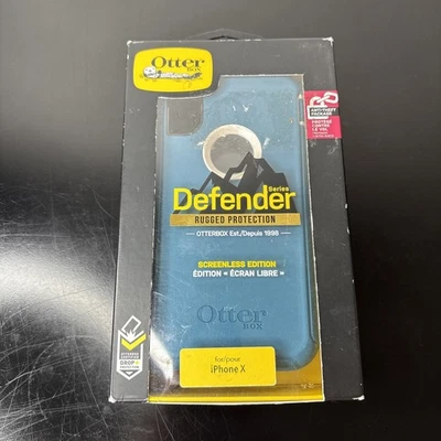 New/Sealed Otterbox Defender Series Rugged Protection for iPhone X - Blue - Image 1 of 3