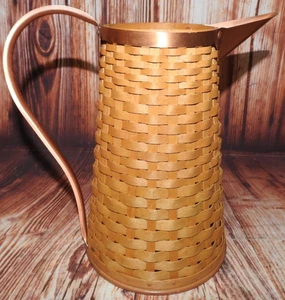 Longaberger 2006 cesta jarra tejida caño de cobre y mango sin protector - Imagen 1 de 16