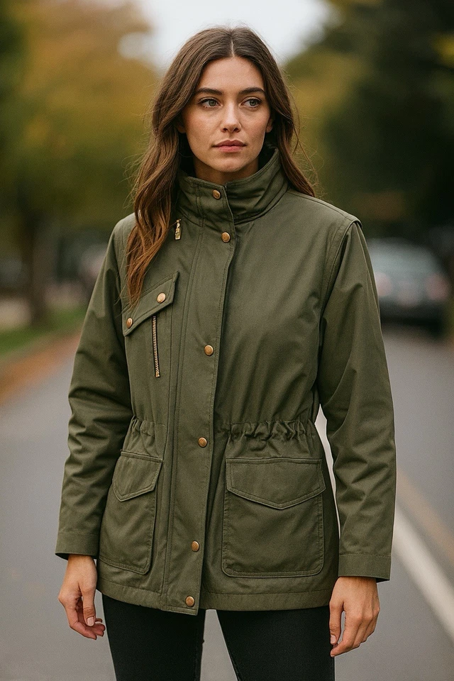 Abrigo Sandro Paris Mujer Otoño/Primavera Verde Talla 36 (S) Nuevo sin Etiquetas Foto 1 de 4