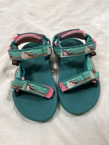 Sandalias Teva Toddler 5 Hurricane XLT Azul Rosa Correa Exterior Correa Trasera - Imagen 1 de 7