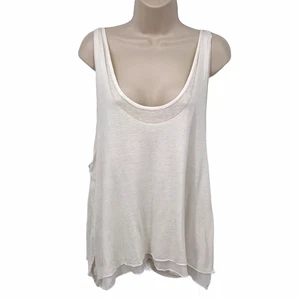 We The Free leichtes Damen-Tanktop weiß locker geschnitten Viskose Leinenmischung L - Bild 1 von 11