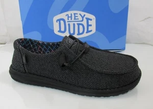 Women's Hey dude Wendy Sox Slip On Casual Shoes Sneaker Micro Total Black Size 9 - Picture 1 of 11