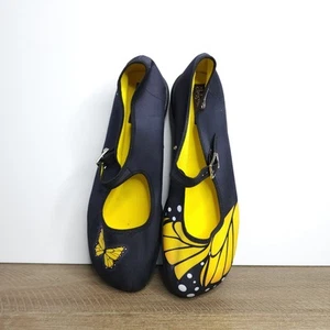 Chocolaticas Hot Chocolate Design Shoes Yellow Butterfly Mary Janes Size 41 W 11 - Picture 1 of 9