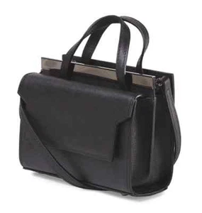 Alberta Di Canio Black Leather Mini Satchel Handbag Made In Italy NWT - Picture 1 of 4