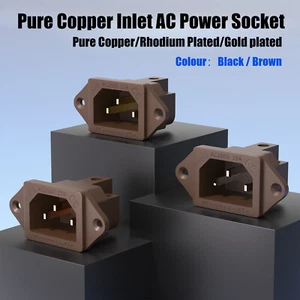 Conector de red de alimentación de CA para audiófilos rojo cobre puro IEC320-C13 NUEVO - Imagen 1 de 26