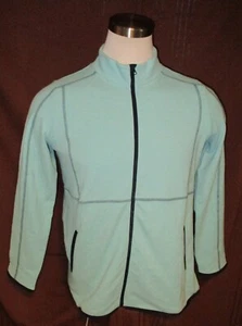 J. Jill Fit Contrast-Trimmed Full-Zip Sweatshirt Pale Aqua Size S, New, Reg $109 - Picture 1 of 7