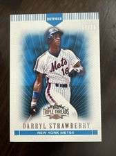 2007 Topps Triple Threads Darryl Strawberry Blue Parallel Canvas /25 #114