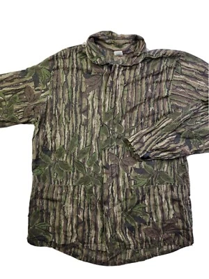 Real Tree Men S Leaf Camo Casual Full Zip Shirt Lightweight Breathable Hunting - Image 1 of 4