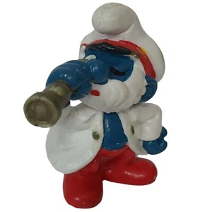 Smurfs 1981 Captain Papa Smurf Telescope 20141 Vintage Figure Schleich Peyo - Picture 1 of 1
