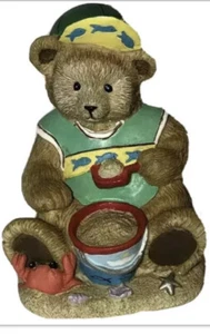 Adorable Danbury Mint Calendar Teddy Bear Figurine AUGUST - Picture 1 of 12
