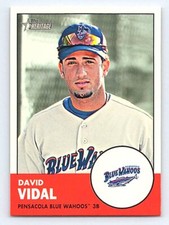 2012 Topps Heritage Minor League David Vidal #187   Pensacola Blue Wahoos