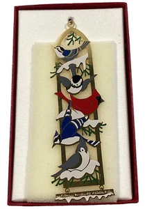 Birds In Window Ornament 24 Kt Gold Finish Camerlane Made In U.S.A - Picture 1 of 5