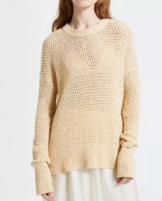 Mini suéter de ganchillo para mujer Theory marfil talla P Foto 1 de 4