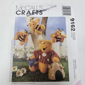 McCalls Craft 9162 Stuffed Seated Hunny Bears Home Decor Sewing Pattern - Picture 1 of 3