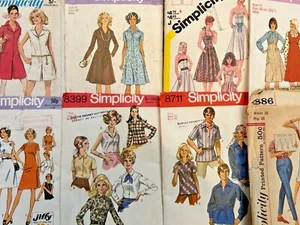 Simplicity Vintage Sewing Patterns, Dress, Shirt, Maternity Trousers Unused. - Picture 1 of 65