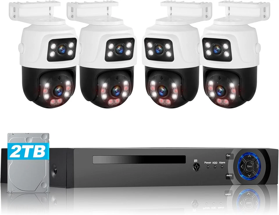 KERUI 8CH POE NVR Security Camera System 4PCS 2PCS 6MP Camera Night Vision 2TB - Image 1 of 4