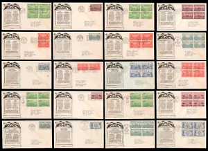 RARE - US 1936 Sc 785-794 (20) Army & Navy Complete Set Anderson First Day FDCs - Picture 1 of 5