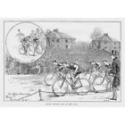 Cycling The Surrey Bicycle Club At The Oval - Antique Print 1891