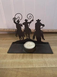 Candelabro Cowboy Rodeo Usado con Votivo...Metal...Negro.No.0.50 - Imagen 1 de 9