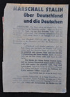 Original WWII Red Army Leaflet Stalins Message to Germans Oder Front 1945 RARE