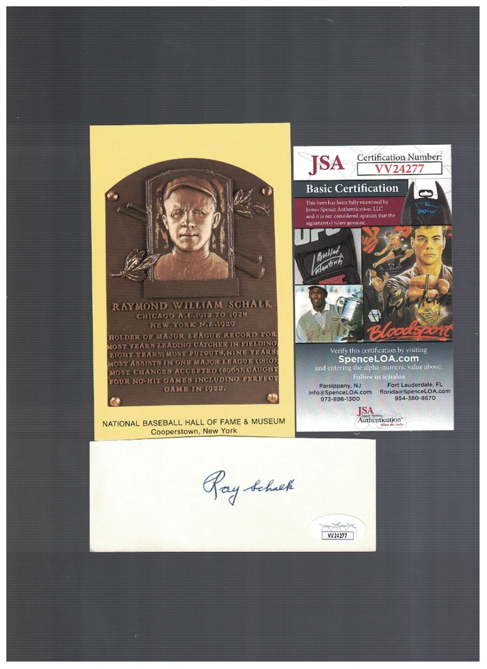 Ray Shalk Chicago White Sox Signed Cut W/HOF Postcard JSA - Image 1 of 1