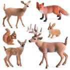 6 Pieces Woodland Animals Figures Forest Creatures Figurines Squirrel Deer Rabbi