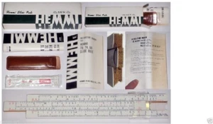 Hemmi 74 bamboo 6" imperial Reitz slide rule Made c.1966 + instructions & wallet - Picture 1 of 3