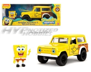 JADA 1:24 SPONGEBOB SQUAREPANTS & 1973 FORD BRONCO DIE-CAST YELLOW 35467 - Picture 1 of 10