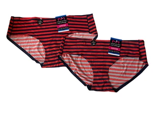Lot 2 NWT MAIDENFORM SWEET NOTHINGS SMOOTH HIPSTER Panty 8/XL Red Navy Stripe - Picture 1 of 5