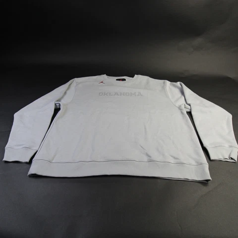 Oklahoma Sooners Air Jordan Sweatshirt Men's Light Gray Used Cover