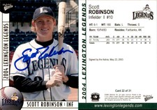 Scott Robinson Signed 2004 MultiAd Lexington Legends #22 Card Auto
