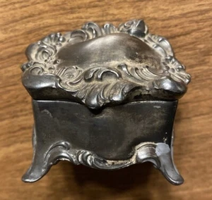 Antigua caja de baratijas de joyería en miniatura Jennings Brothers JB 928 elegante ornamentada C19 - Imagen 1 de 12