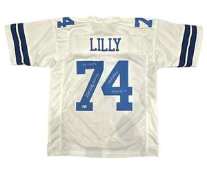 Bob Lilly Signed Dallas Cowboys White Custom Jersey w/ 4 Ins Beckett Wit BAS COA - Picture 1 of 3