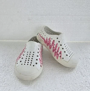 Native Toddler Jafferson Print SlipOn Sneaker In Shell White/Popsicle Pink Sz C5 - Picture 1 of 9
