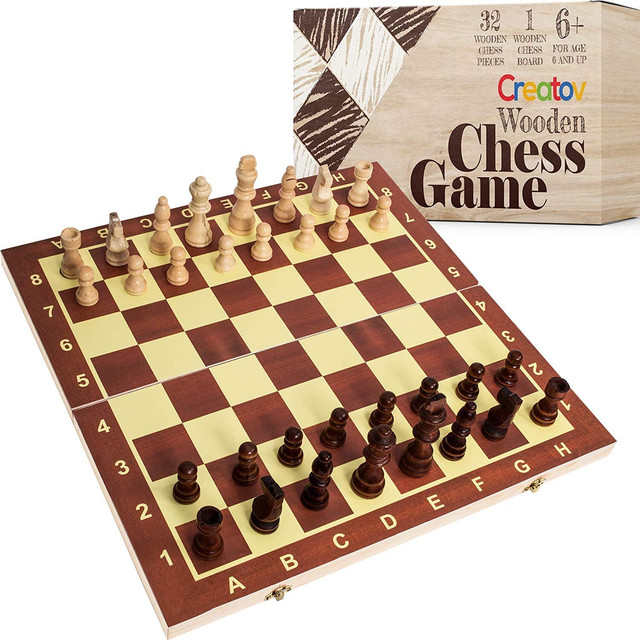 Chess and games shop Muba Tournament 4 Mosaic Board Game - Wooden Handmade  Chess Set - 3,5 inch King - Brown