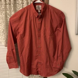 Camisa de vestir St. Johns Bay naranja roja para hombre a cuadros con botones talla XL - Imagen 1 de 8