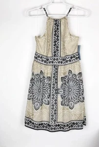 Nuevo con etiquetas Vestido Sin Mangas London Times Talla 12 Beige - Imagen 1 de 8