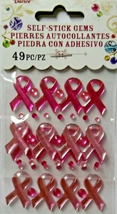 Clearance Awareness Ribbon Self-Stick Gems Embellishments 49 Pcs Darice NIP - Picture 1 of 2