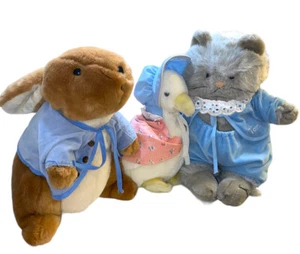 Eden Plush Lot Of 3 Peter Rabbit 11” Jemima 9.5  Tom Cat 14” EUC Vintage Nursery - Picture 1 of 14