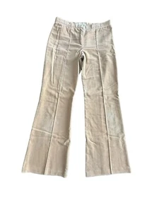 CHLOE Corduroy Khaki Tan Front Seam Wide Leg Size 6 Approx Flare Pocket #L2-20 - Picture 1 of 12