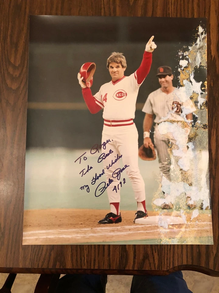 PETE ROSE AUTOGRAPHED 16" X 20" POSTER - 4192 HIT - Image 1 of 1