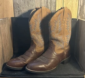 Ariat Men's Brown Leather Western Boots SIZE 12 D - Picture 1 of 4