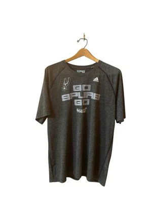 Adidas San Antonio Spurs “Go Spurs Go” NBA Playoffs T-Shirt Mens Sz XL Black  LL - Image 1 of 4