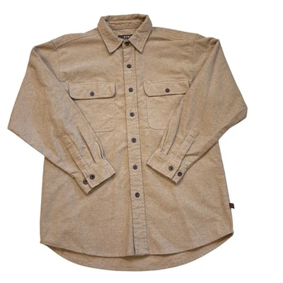 Moose Creek Shirt Mens Large Beige Chamois Flannel Button Up Long Sleeve Casual - Image 1 of 4