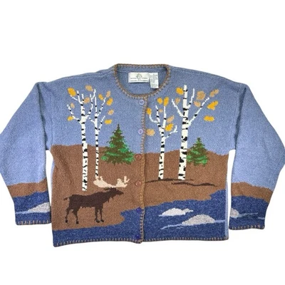 Cardigã suéter alce inverno Philip & Jane Gordon opções de design Forest River - Imagem 1 de 4