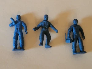 RARE! 1950's MARX TOM CORBETT Blue Rubber Space men x3 - Picture 1 of 5