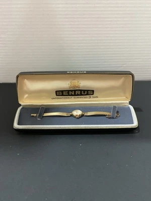 Reloj Benrus Vintage 20 Micras Chapado en Oro Bisel Damas Hecho en Suiza Funciona Foto 1 de 4