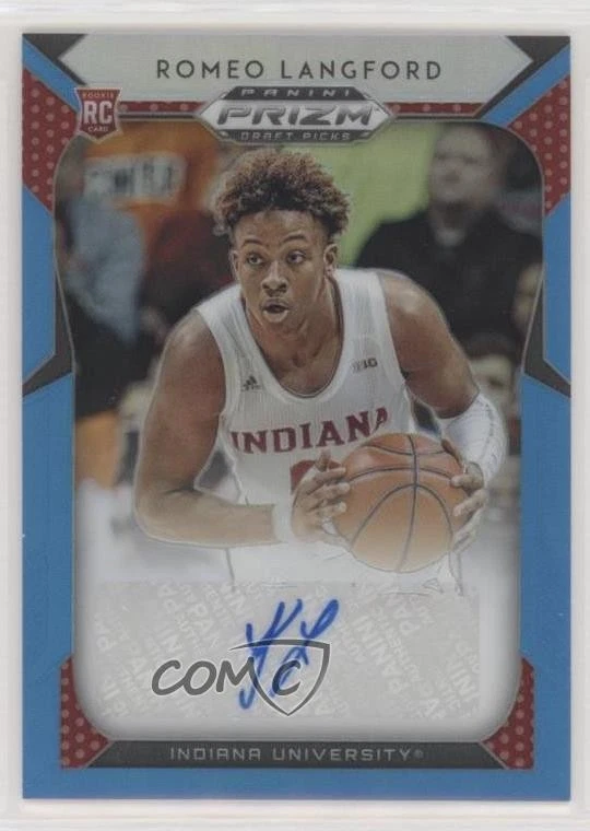 2019-20 Panini Prizm Draft Picks Carolina Blue /30 Romeo Langford Rookie Auto RC - Image 1 of 2