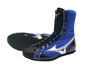 [Made to order] MIZUNO Long Boxing Shoes Blue/Silver/Black Made in Japan w/ Bag - Picture 1 of 5