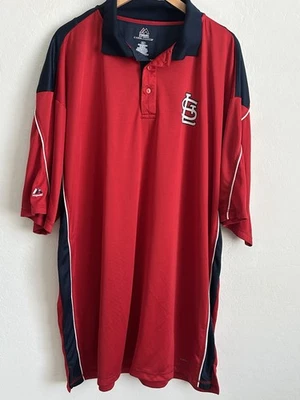 St Louis Cardinals Shirt Men’s 3XLT Red Short Sleeve Polo Cool Base Majestic - Image 1 of 4